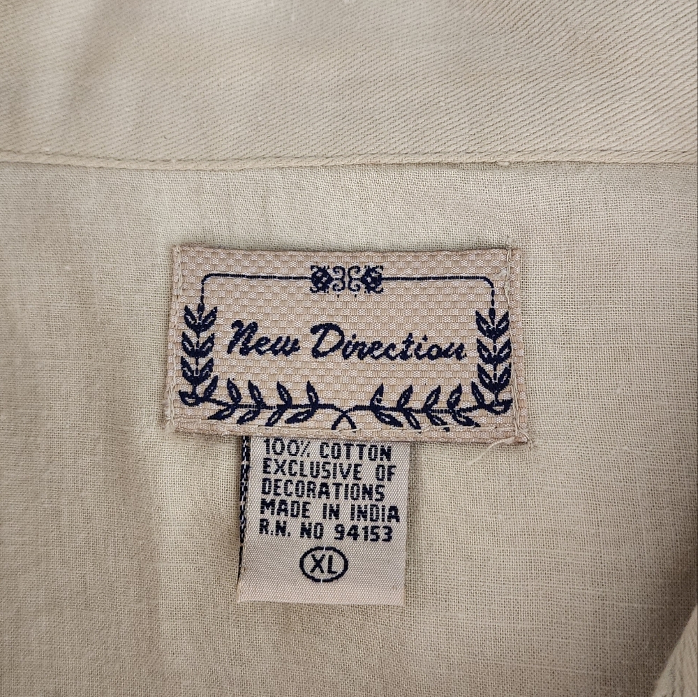 New Direction Jacket 100% Cotton Safari Zebra Patchwork Cream Multi Size XL - Picture 14 of 14